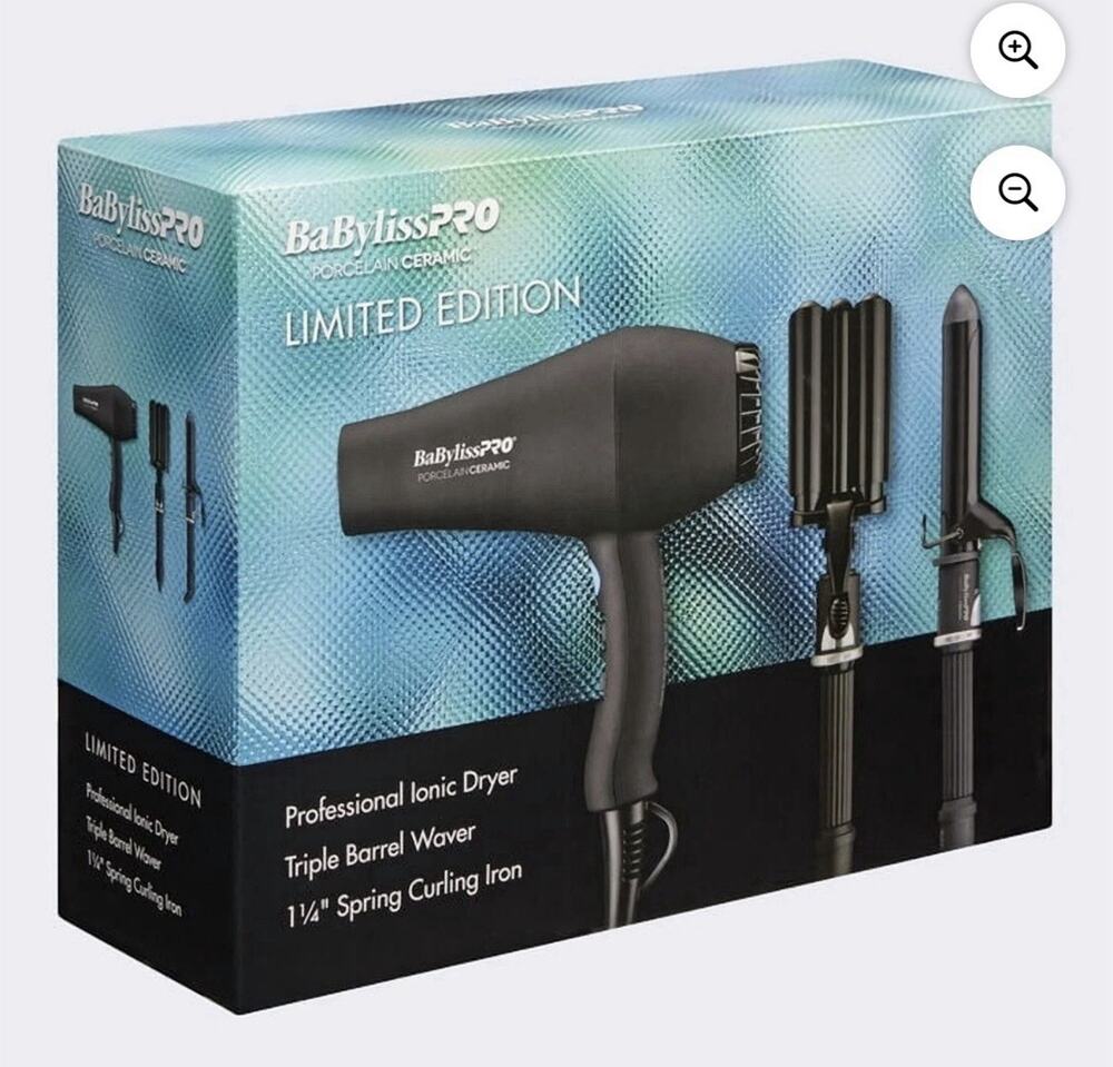BaByliss PRO Porcelain Ceramic Ionic Styling Set: Dryer, Waver, Curling Iron